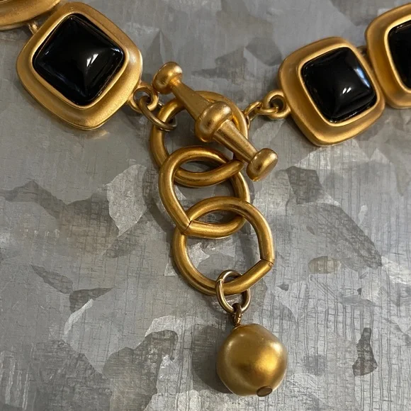 Anne Klein Matte Gold and Black Necklace - Picture 5 of 5